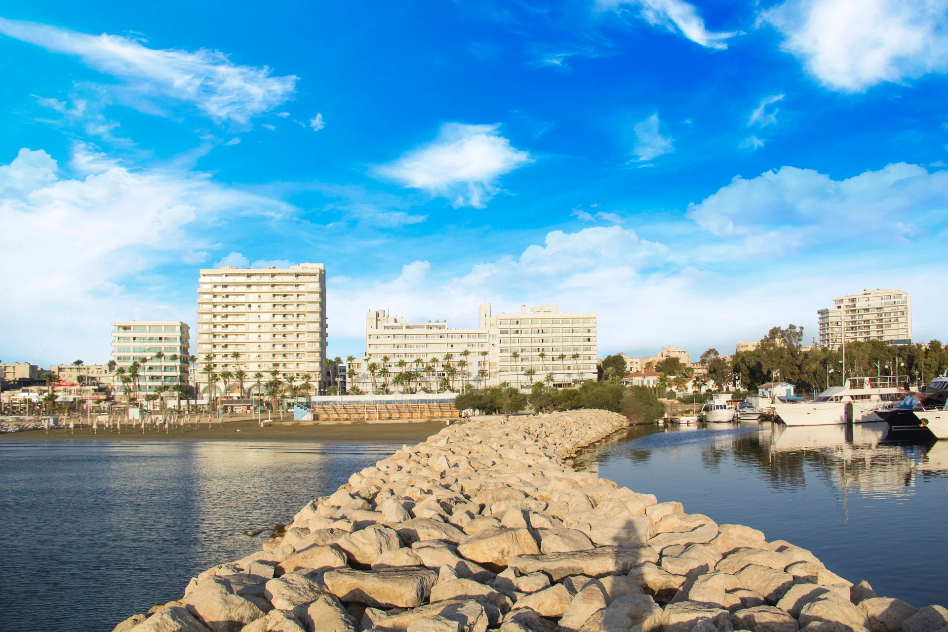 Larnaca waterfront and marina, Cyprus