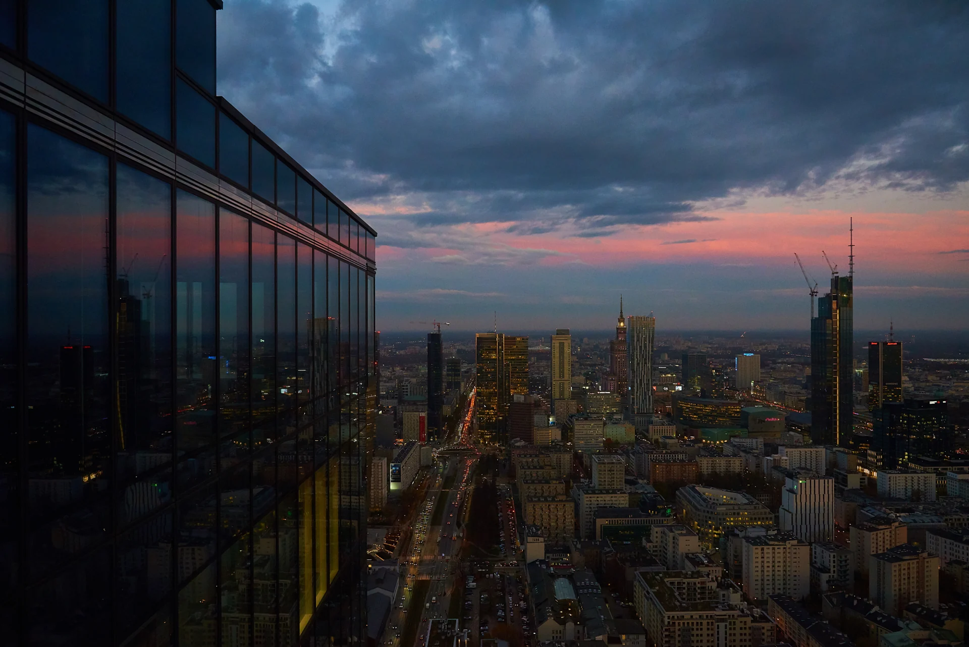 Warsaw skyline from Skyfall